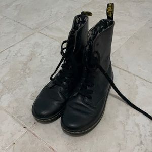 Dr martens boot with floral detail inside